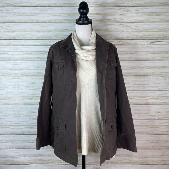 Vintage Talbots Brown 90’s Academia Trench Blazer Jacket - Picture 1 of 6